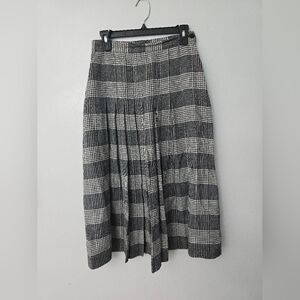 Vtg Chaus Womens Skirt 10 Houndstooth Plaid Preppy Academia Y2K Clueless Midi